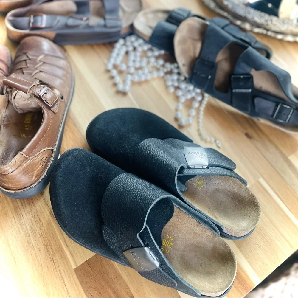 SOLD✨BETULA | 11 / 44 | Birkenstock Buckle Leather Strap Suede Slip On Mule Clog